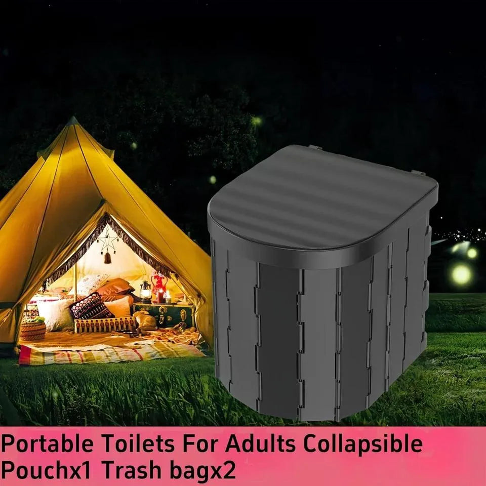 Portable pliable Camping Toilette Max Charger 150kg WC mobile avec 20 sacs de toilette