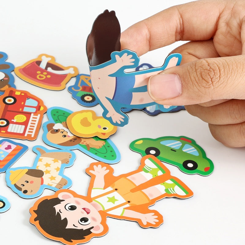 Livre pliable de la scène magnétique avec les enfants puzzles
