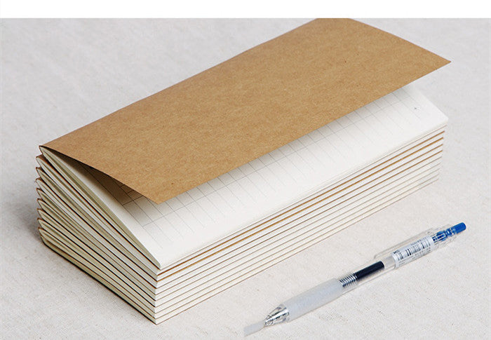 Carotte intérieure de renouvellement standard du carnet de bord de voyage
