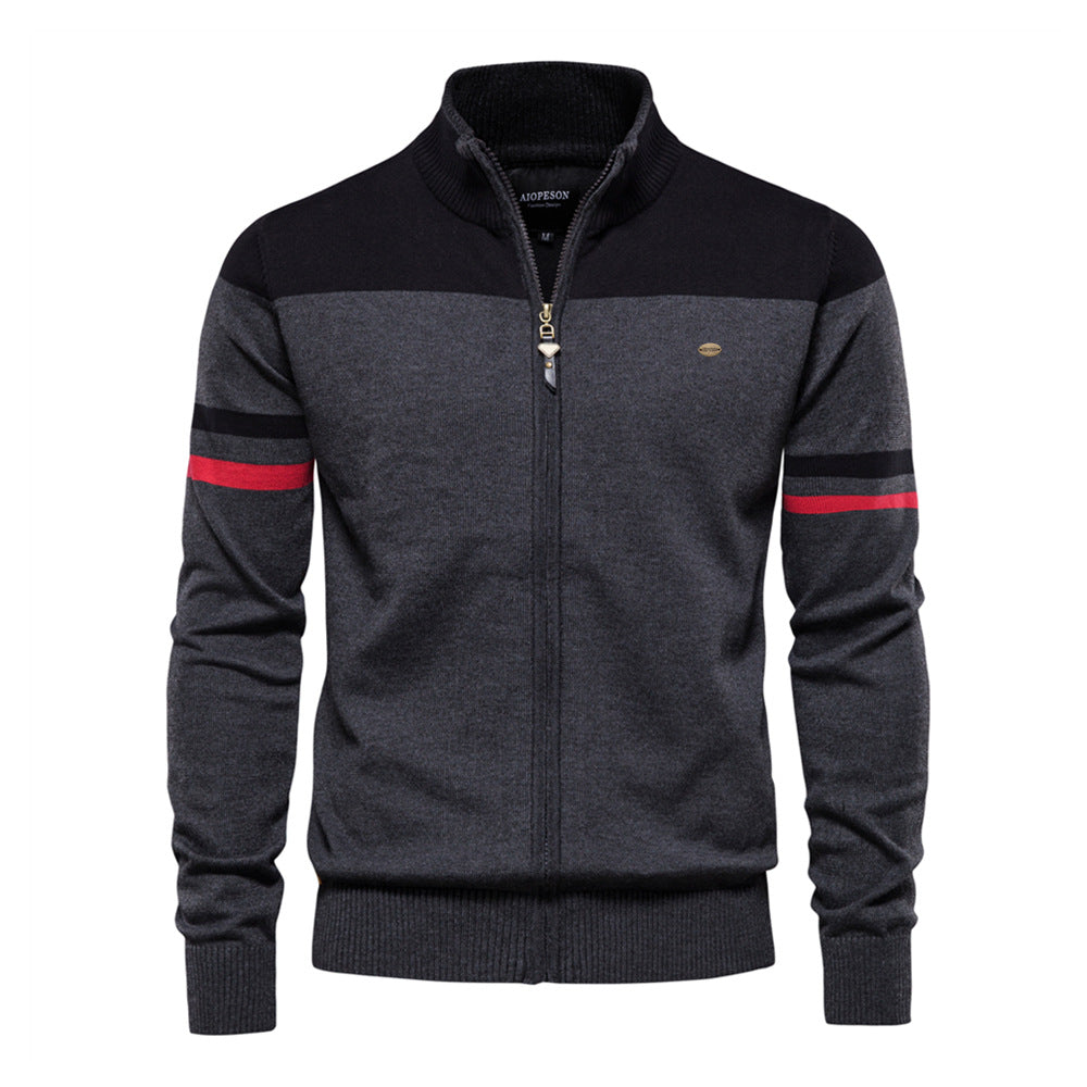 Autumn And Winter European Size Cardigan Men's Sweater Zipper Sweater Foreign Trade Hommes