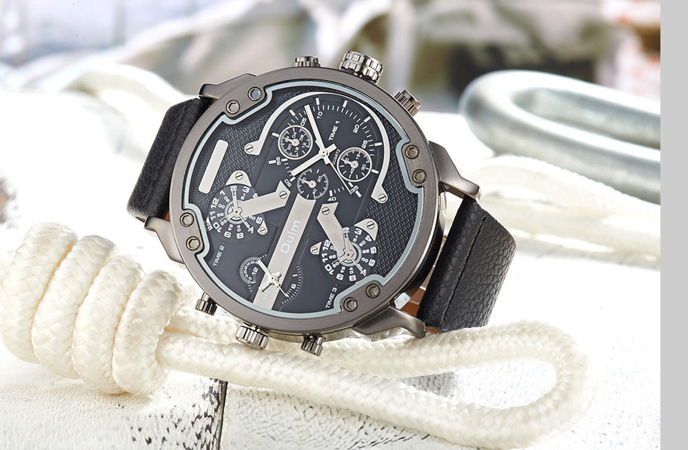 Montre de sport de plein air double-temps noir