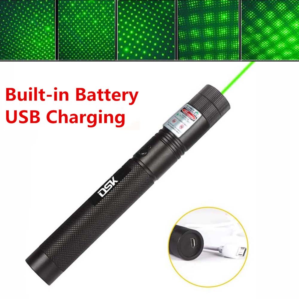 Stylo pointeur laser vert lampe USB rechargeable 990Miles 532NM Astronomie Lumière de faisceau visible
