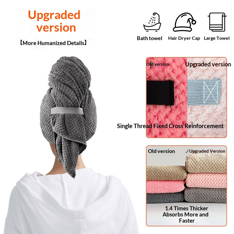 Toile de corail Séchage rapide Absorbage d'eau et serviette de séchage des cheveux