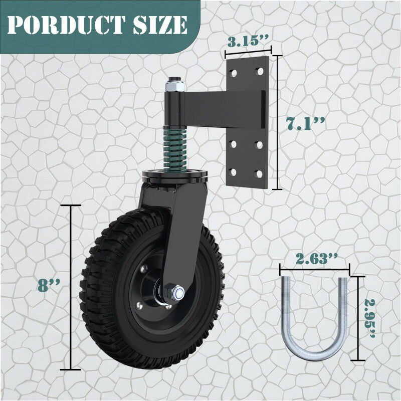 Roue de porte de ressort de 8 pouces pour portes en bois