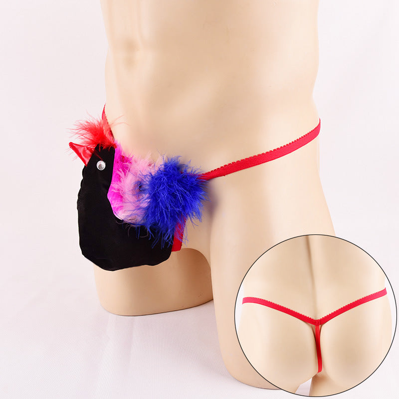Pantalon de poulet en pénis pour hommes T-back