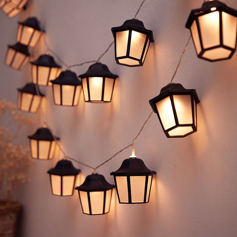 Chaîne d'éclairage LED Solar Retro Lamp Garden Décoration