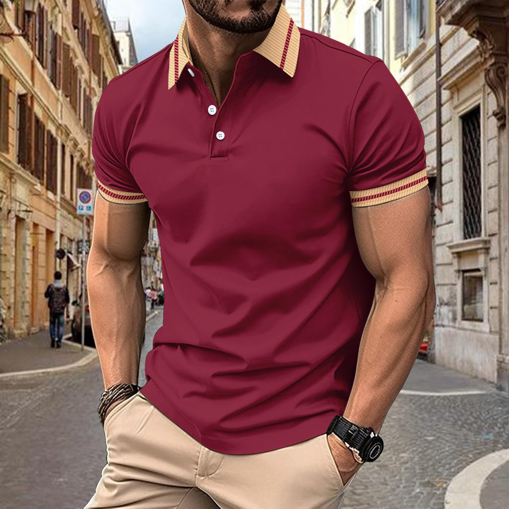 Bouton de couleur Hommes Polo Sport Shirt Casual et polyvalent