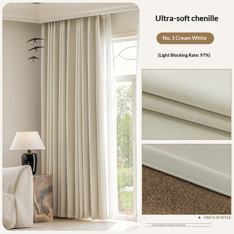 Rideaux en nylon entièrement noirté pour un look haut de gamme dans la chambre