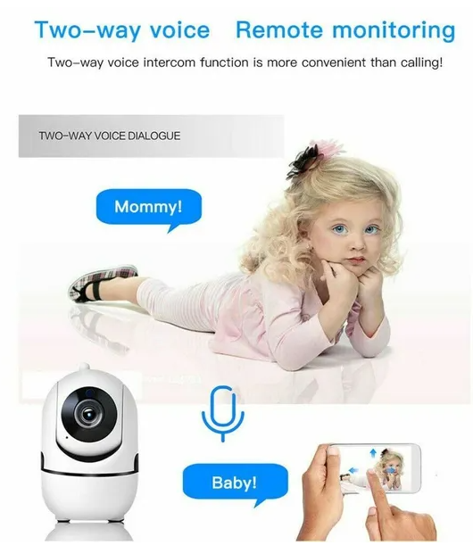 1080P WiFi Wireless Indoor Home Caméra de sécurité Night Vision Baby Pet Monitor