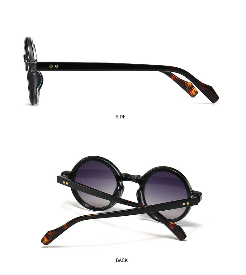Lunettes de soleil européennes et américaines Retro Artistic Charm Style INS Lunettes de soleil rondes