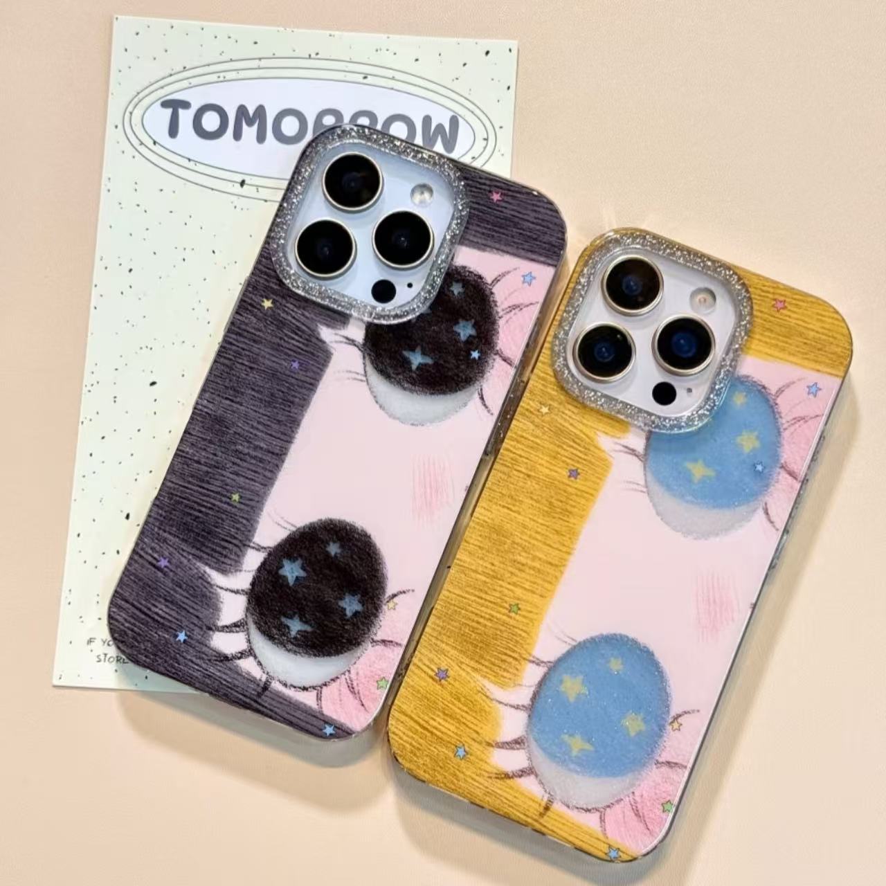 Cute Doodle Star avec grand yeux cas de téléphone dur créatif