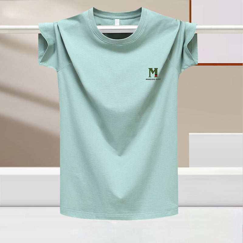 Chemise pour hommes en soie glacée à manches courtes pour hommes