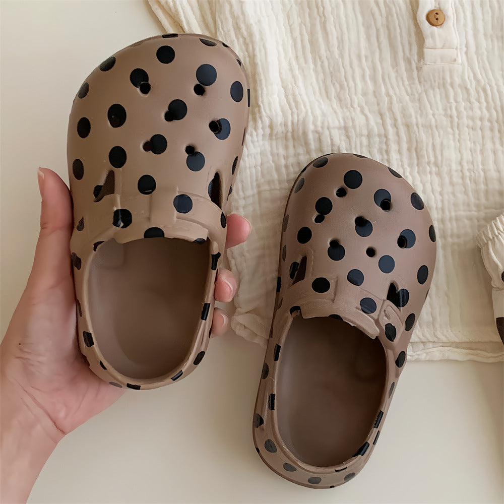 Sandales de cul d'orteil d'enfant à pois mignons