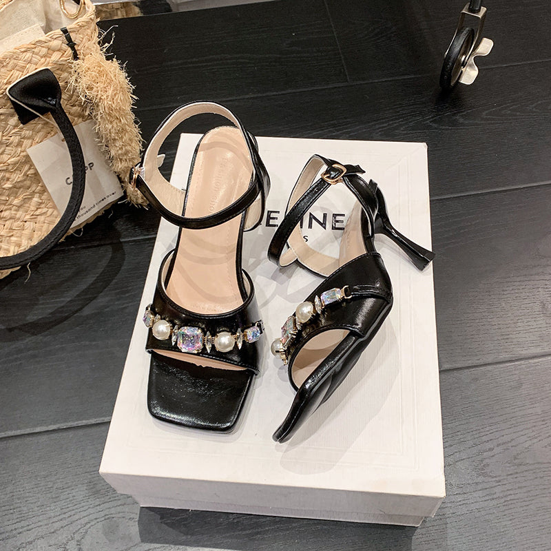 Sandales à talons en rainure douce pour femmes
