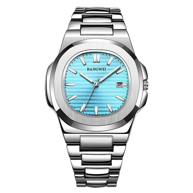Mode Ceinture en acier Calendrier Lumineux Montres Hommes