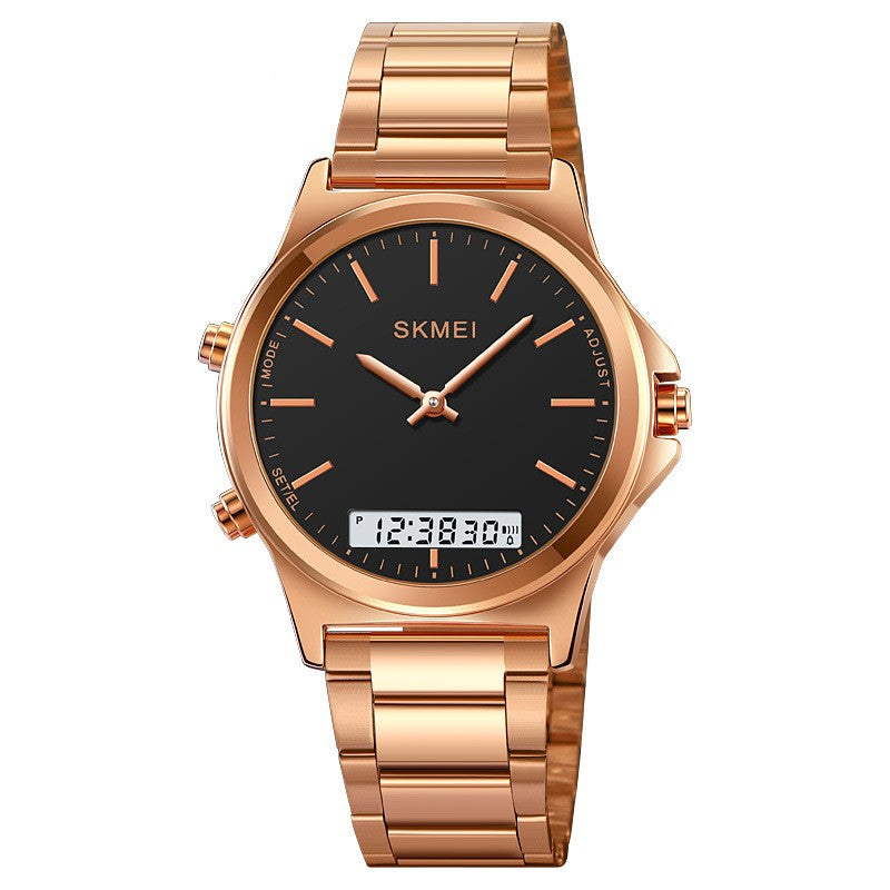 Montre en acier multi-fonctions de style affaires pour hommes