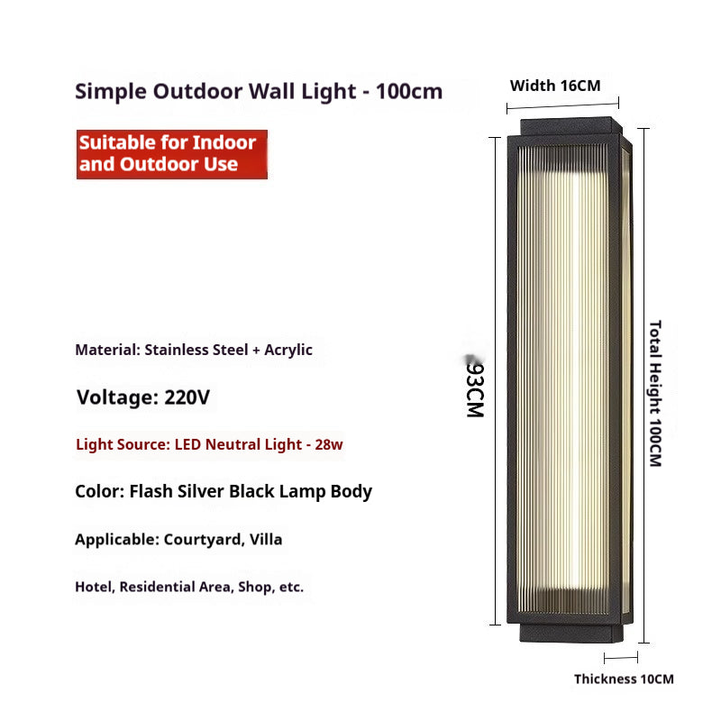 Lampe murale extérieure étanche en acier inoxydable