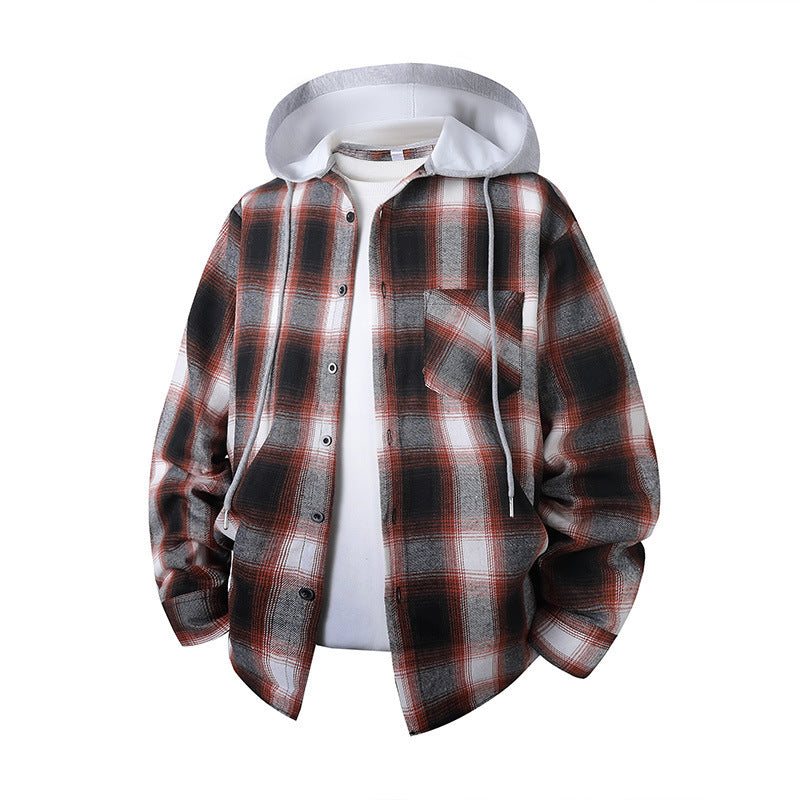 Printemps et automne Hommes et femmes Plaid chemise à manches longues