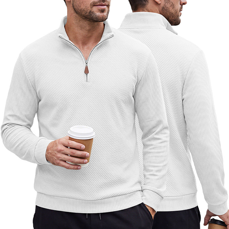 Chemise à manches longues à manches longues pour hommes demi-zip