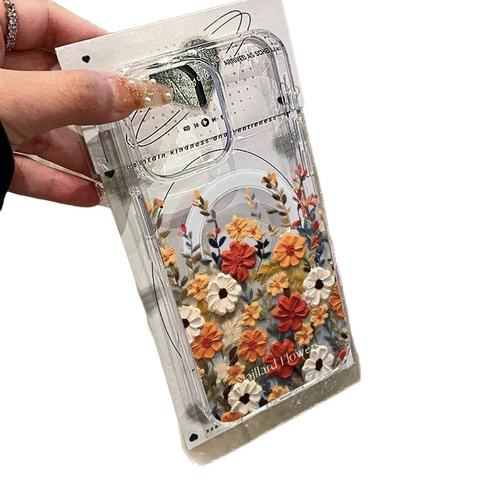 Étui de téléphone magnétique transparent et compatible avec les pommes
