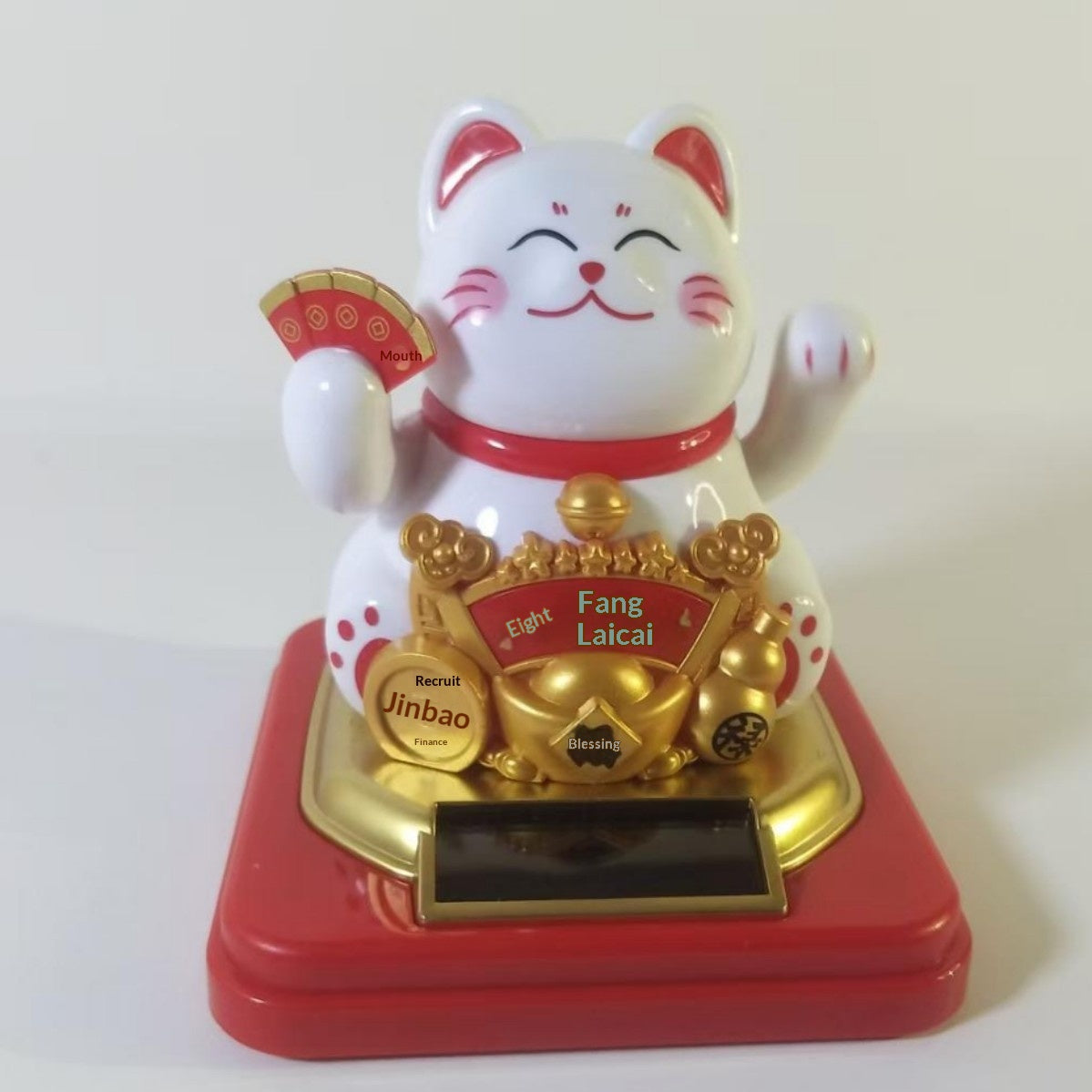 Décoration d'ornement de bureau Fortune Cat à énergie solaire