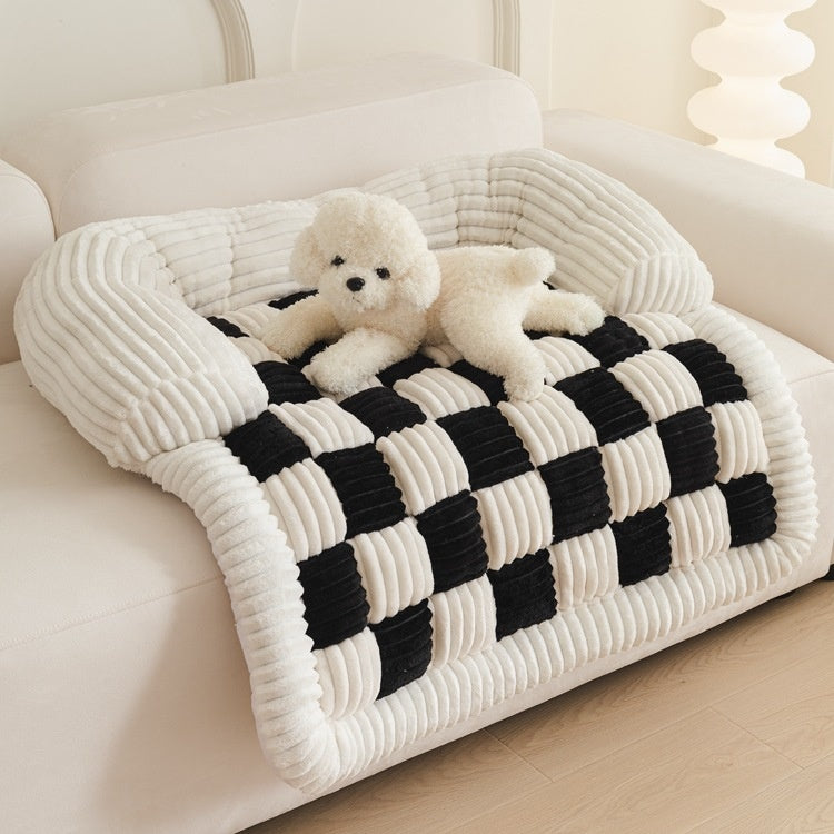 Chessboard animal Grille Kennel Pad Automne et Winter Warm Square