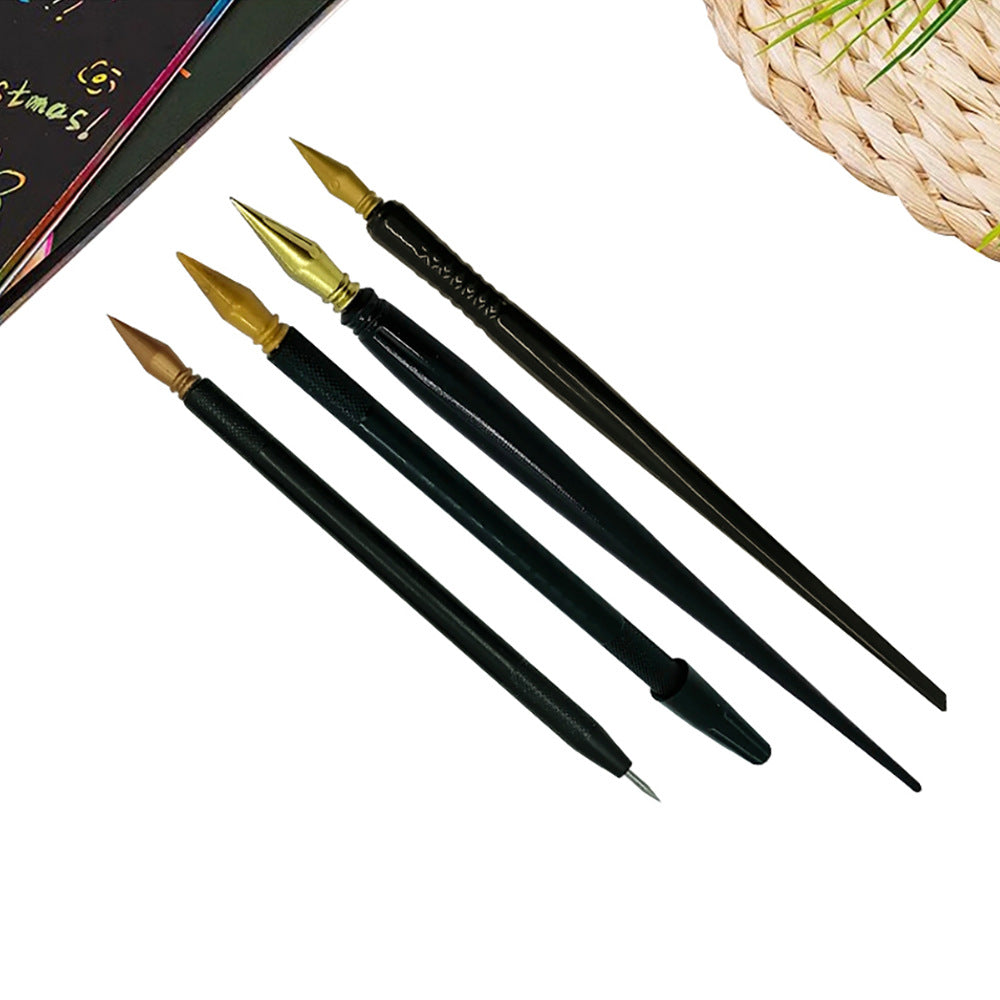 Scratch Art Paper Brush Kids Art Tools Scratch Pen