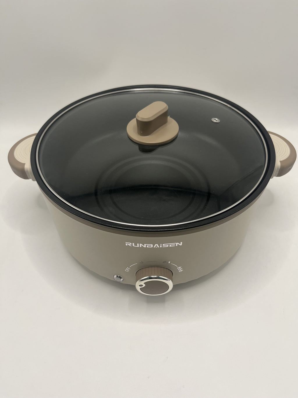 4.5L Électrique Slow Cooker Glass Lid Non Stick Rice Cuisson Poêle à frire