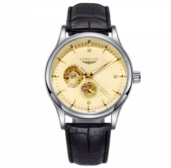Montre en cuir véritable étanche avec un mouvement mécanique entièrement automatique