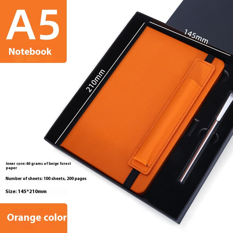 A5 Strap Notebook Pen Insertion Leather Surface