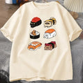 T-shirt Kawaii Cute Cat Sushi pour l'été