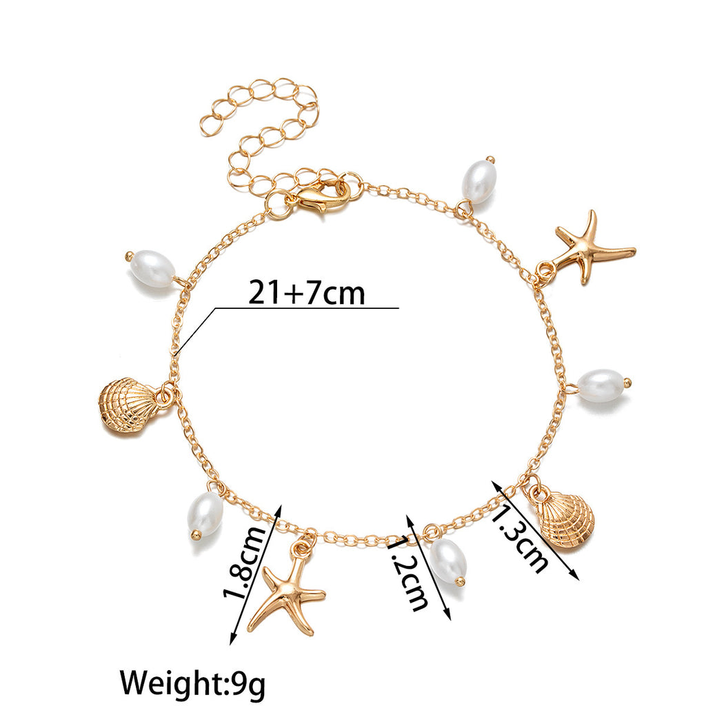 Alliage réglable Pendentif Starfish Anklet pour les femmes