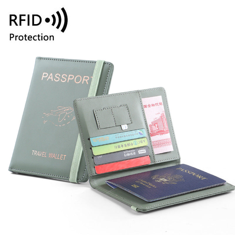 Pu Sac de passeport en cuir Rfid Fentes de cartes multiples Titulaire de certificat multifonctionnel