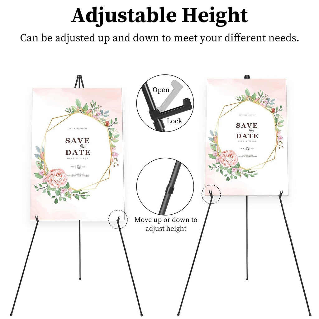 2 Pack Easel Stand pour l'affichage 61in Collapsible un cadre trépied Easel fer alliage dessin St