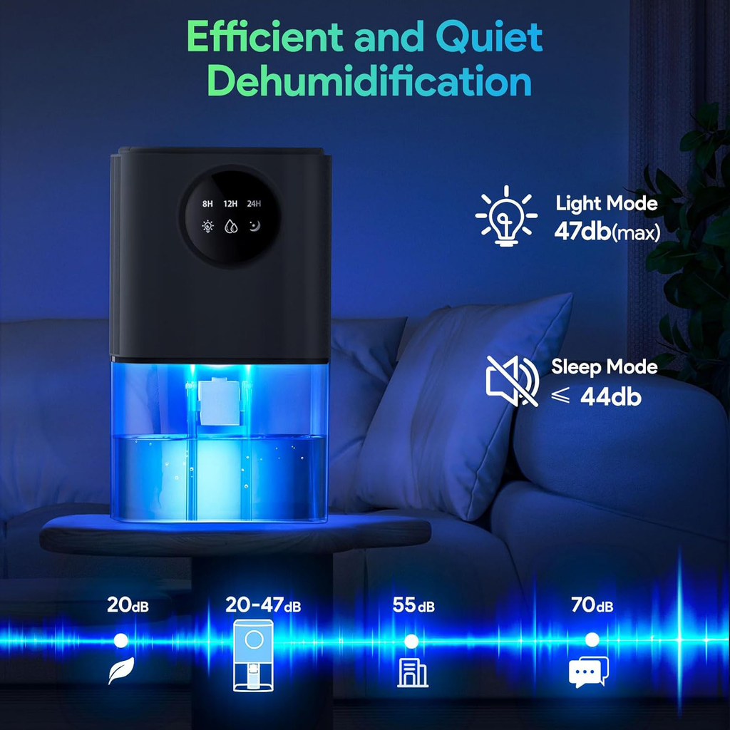 Déshumidificateurs pour la maison 1.7L - Déshumidificateur ultra silencieux