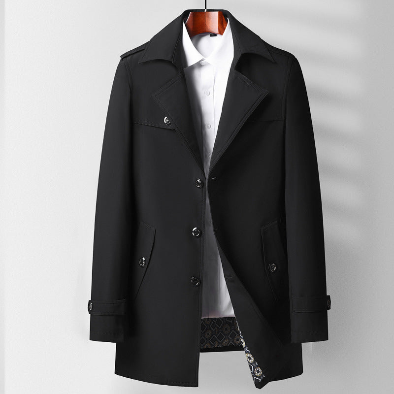 Mid-long Lapel Casual Fashionable Trench Costume polyvalent pour jeune et moyen-âge