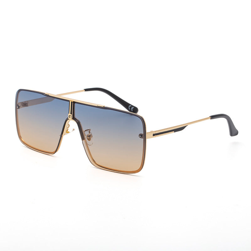 Lunettes de soleil grand format pour hommes avec cadres en métal