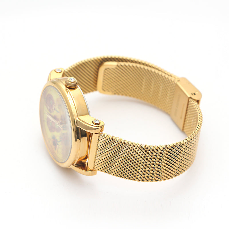 Van Gogh Montre Quartz Femme 3D imprimé peinture à l'huile Cadran Bracelet en acier tournesols