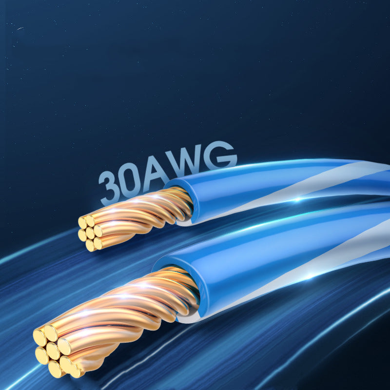 Huit types de câble réseau 10 Gigabit à large bande