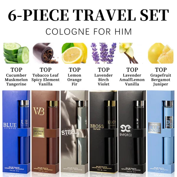 Ensemble de 6pcs, 1.18fl.oz 35ml Chaque bouteille, Spray eau de toilette pour hommes, Parfum de longue durée, 6