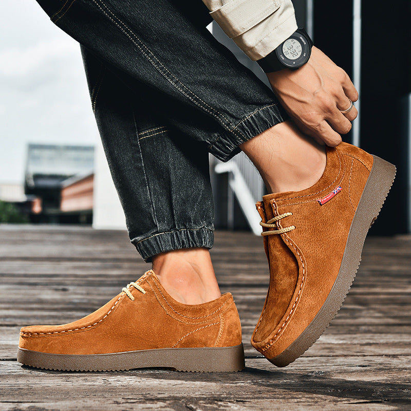 Extérieur polyvalent pour voyager Suede British Style Sneakers en cuir