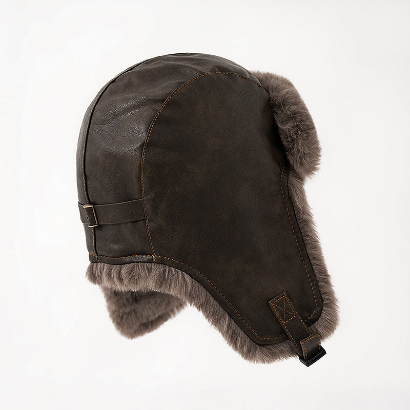 Chapeau de protection de l'oreille chaude de style pilote épais