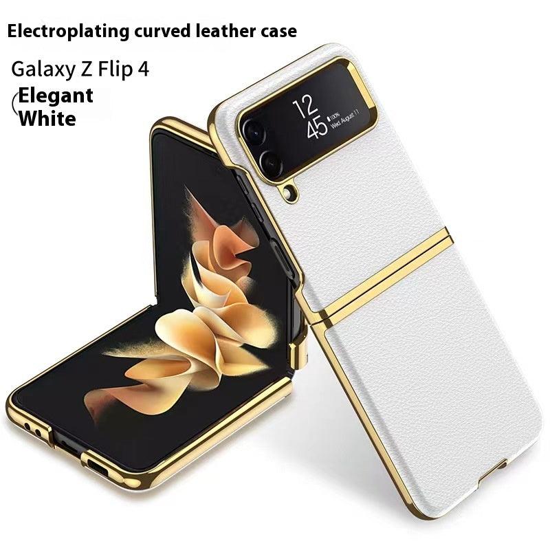 Z Flip4 Étui de téléphone Zflip4 Écran pliable tout compris cuir uni