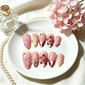 Nu de longueur moyenne Gradient Nails à pression florale tridimensionnels
