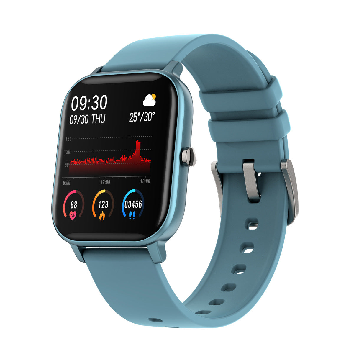 Bracelet Smartwatch tout-touch avec fréquence cardiaque et surveillance de la pression artérielle