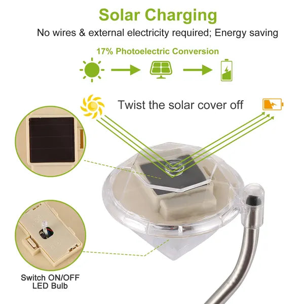 4Pcs Solar Garden Light Outdoor Diamond LED Light IP65 Lampe décorative étanche