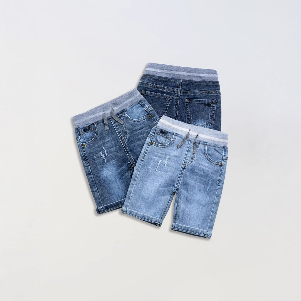 Pantalon d'été Pantalon Short Garçons Denim taille côte à côte Pantalon mi-long