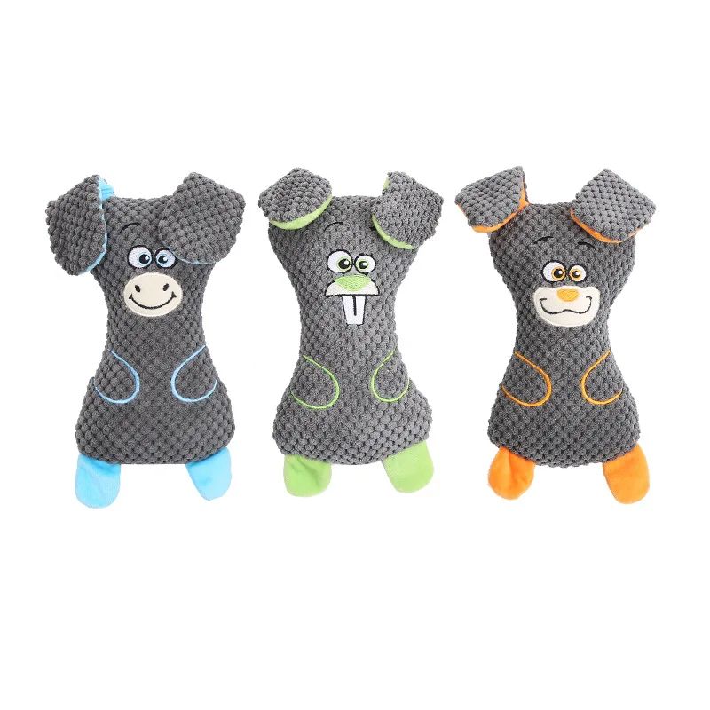 Jouets en peluche de chien Squeak mignons formes animales Grin de dents et de dents propres Pla interactif