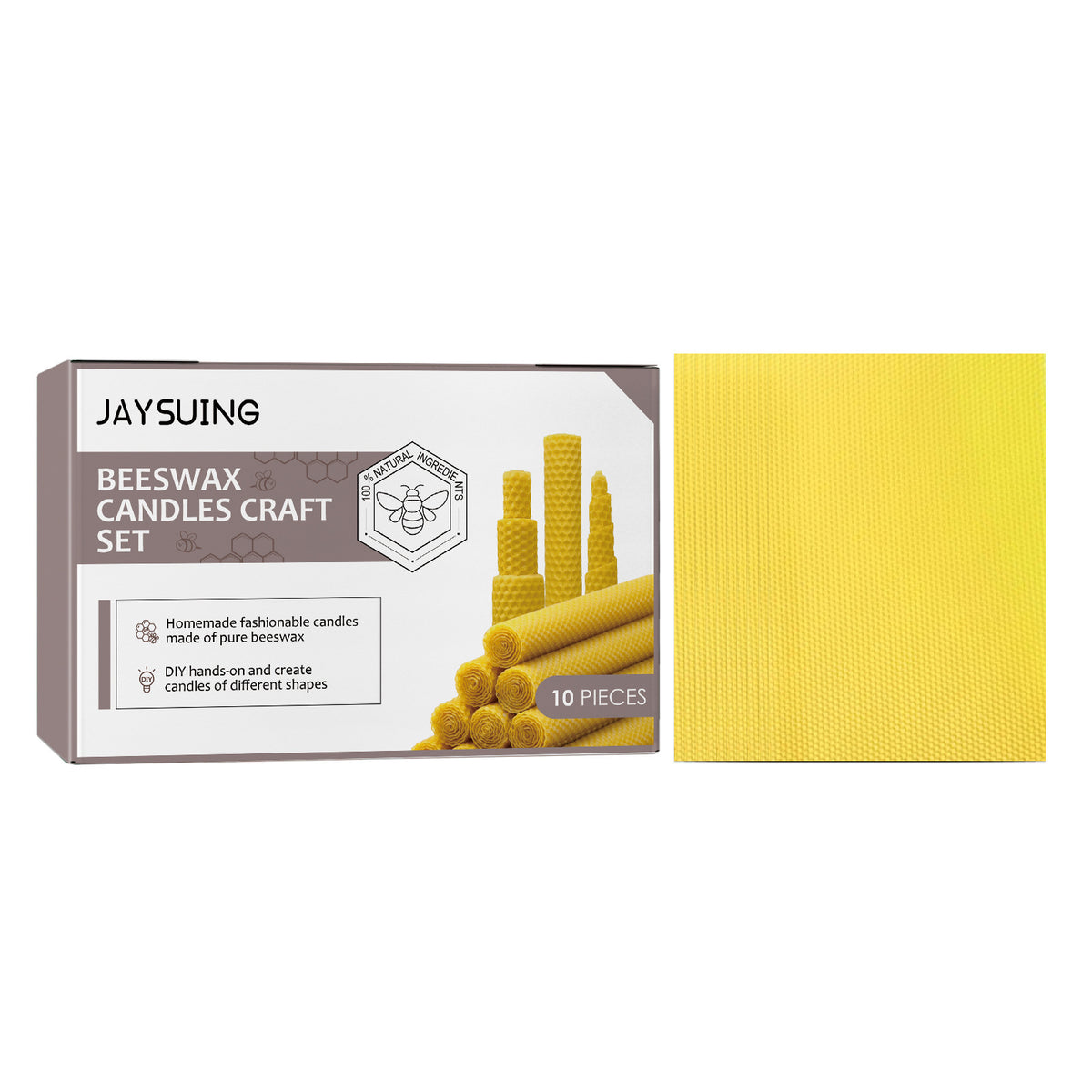 Jaysuing Flakes de cire d'abeille Fait à la main DIY Christmas Atmosphere Candle Creative Honeycomb Pure B