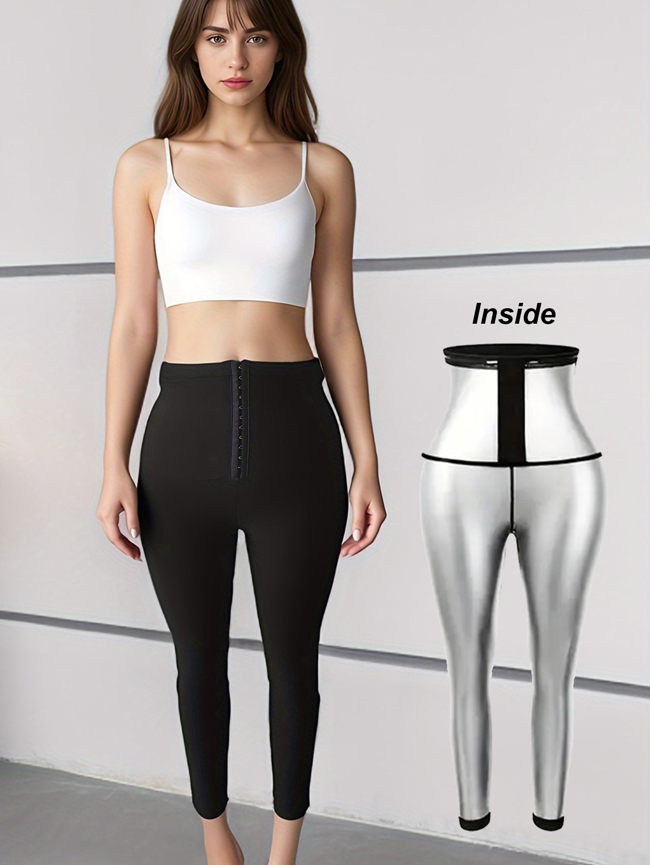 Pantalons de sweat Sauna pour femmes haute pression de compression Lombrage Leggings Workout Thermo Pant W